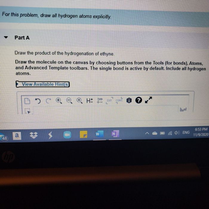 Hydrogenation butyne hydrogen atoms catalyst