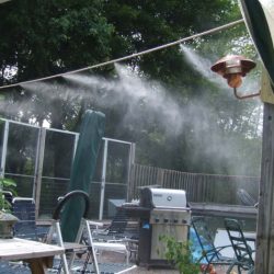 Water misters in outdoor spaces are designed to